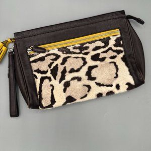 COACH LEGACY OCELOT HAIR CALF LEATHER LARGE CLUTCH PURSE